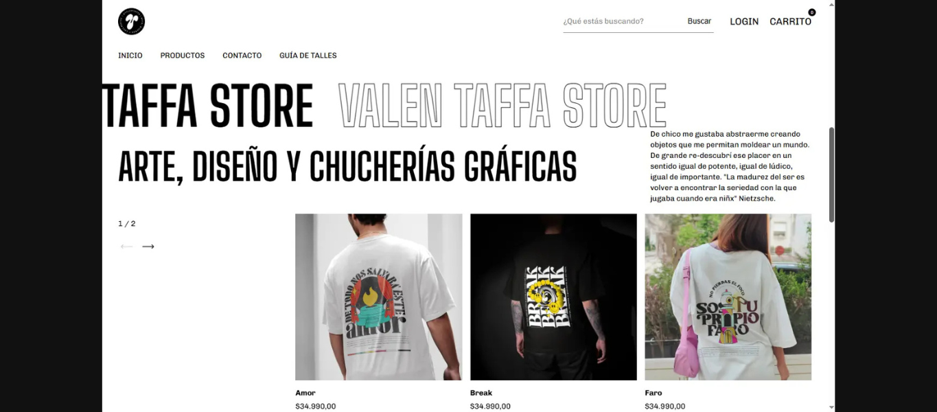 Vista previa tienda Valen